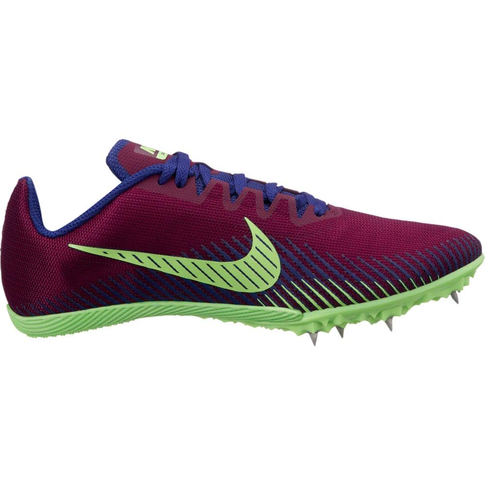 Nike Womens Zoom Rival M 9 Track Spikes Bordeaux/Regency Purple/Lime Blast Size 8.5 M US