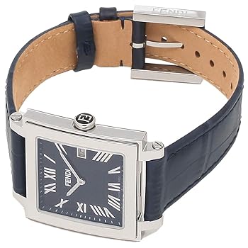FENDI ネイビー レザー スクエア型 時計 FENDI ネイビー レザー スクエア型 時計