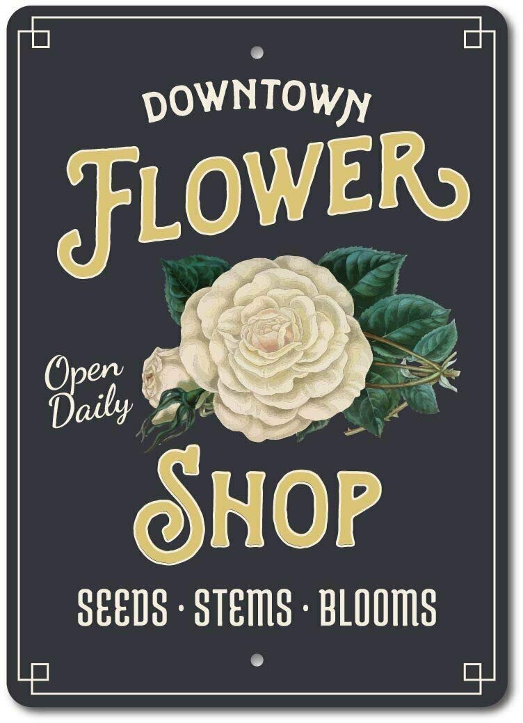 Flower Shop Sign Florist Gift Flower L Gift Aluminum Sign Funny Metal Sign 8X12 Inch