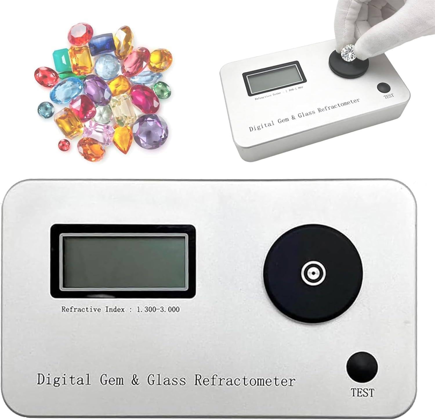 Rifrattometro del laboratorio del tester della pietra preziosa - indice di rifrazione 1,300-3,000, alta precisione 0,001 per l'identificazione di diamanti, moissaniti e pietre preziose comuni