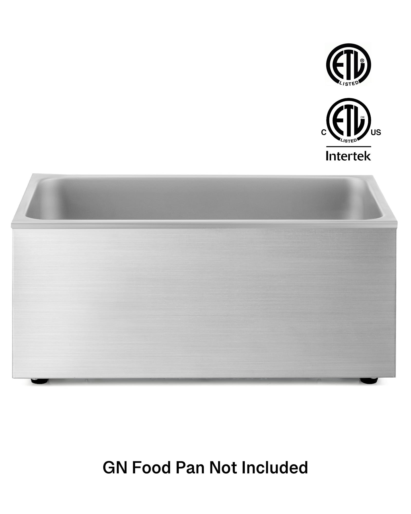 WILPREP Commercial Food Warmer, 12 x 20 Full Size Electric Countertop Food Warmer with 1200W Power, Stainless Steel Bain Marie Buffer Server for Parties Buffets Restaurants (0 Pan)