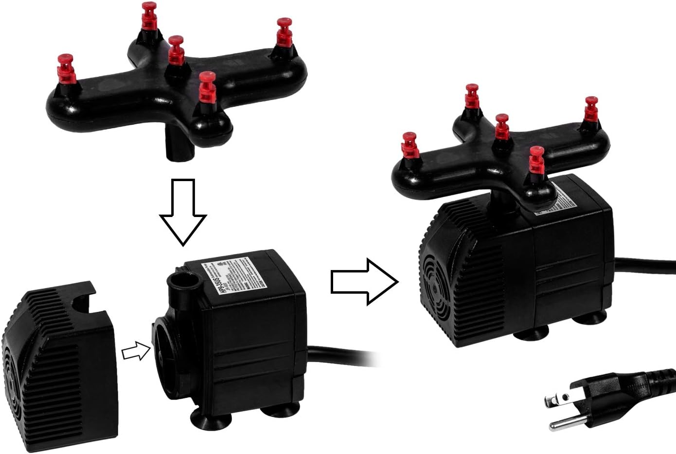 Clone Machine Spray Manifold Replacement with Extra 6 x 360 Degree Spray Nozzles for Cloning Machine 24 Site and 35 Site or DIY Aeroponic Cloners