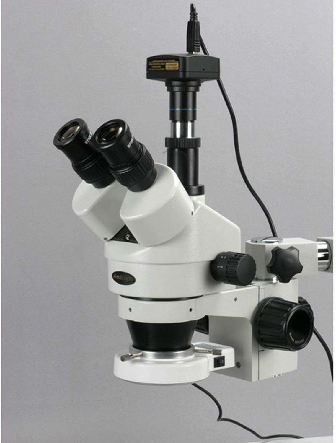 AmScope SM-3TZ-54S-5M de 3.5X-90X trinocular LED Boom Soporte Microscopio Est-reo Plus c-mara de 5MP