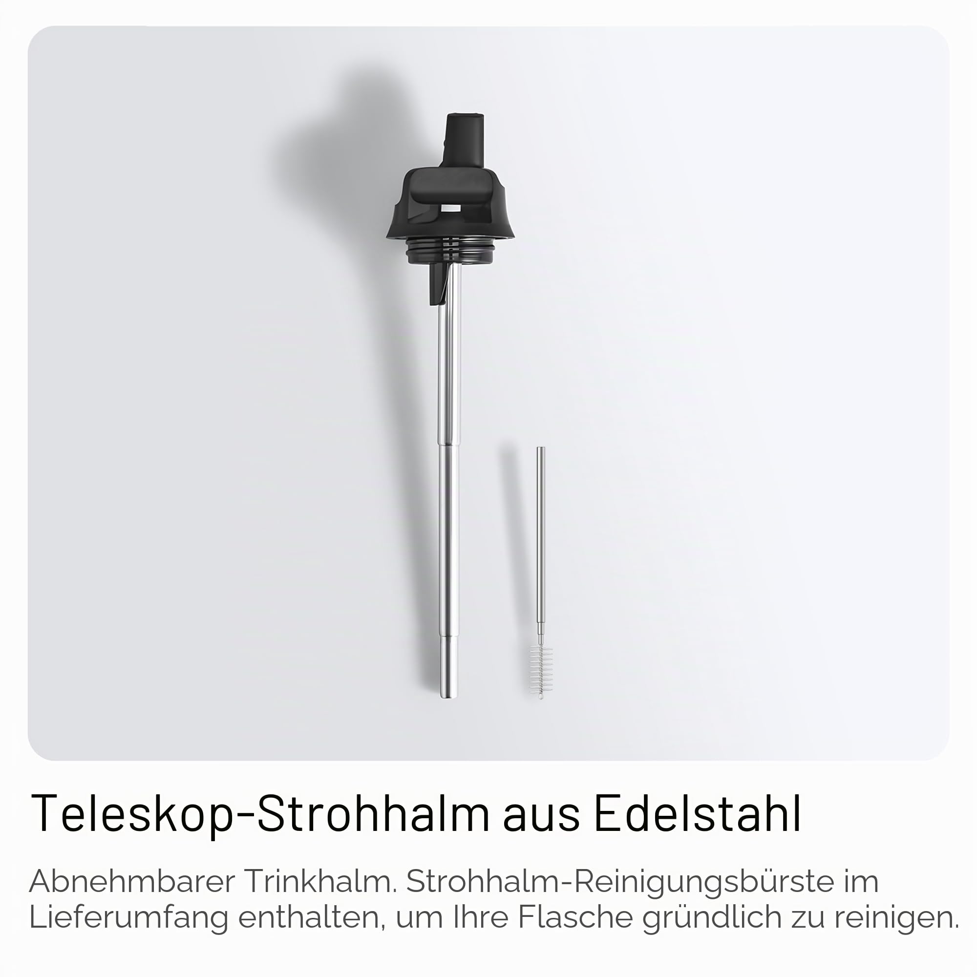Chilly’s Series 2 Flip Trinkflasche mit Sportdeckel - Isolierflasche aus Edelstahl mit Trinkhalm, Trageschlaufe & Reinigungsbürste - kein Schwitzen