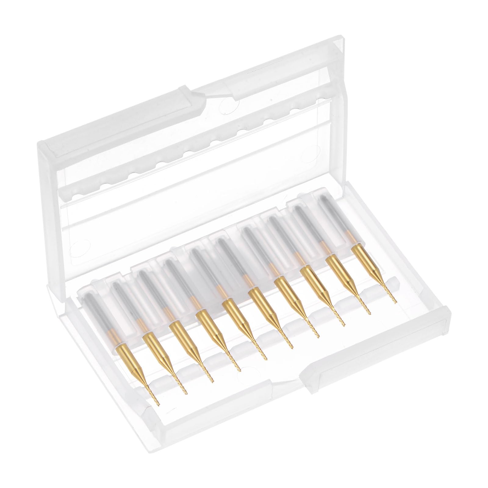 QUARKZMAN 10Pcs Fraises en Carbure de Tungstène Revêtu de Titane de 0,9 mm pour Machine CNC, Tige de 1/8 Pouce