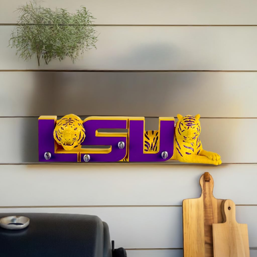 LSU Tigers Key Rack, Grill Gear Holder Wall Decor image 2