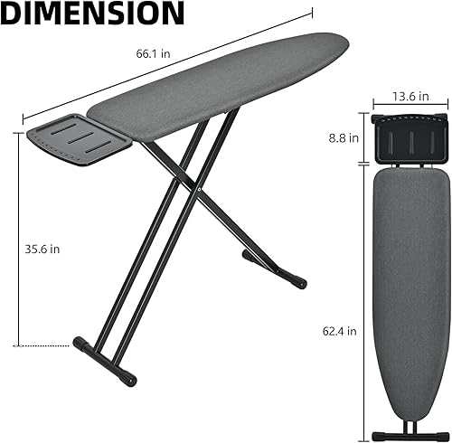 Miniatura 2 de APEXCHASER Tabla de planchar, tabla de planchar de tamaño completo, sin montaje, altura ajustable de 28 a 36 pulgadas, patas antideslizantes