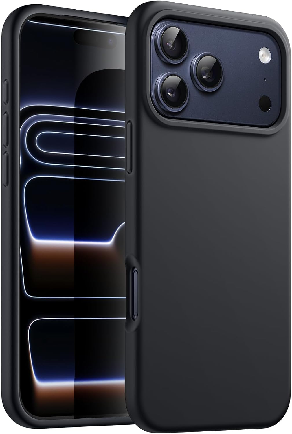 JETech Liquid Silicone Case for iPhone 17 Pro 6.3-Inch, Silky Soft Touch Full-Body Protection, Anti-Scratch Shockproof Phone Cover with Microfiber Lining (Black) iPhone 17 Pro Black