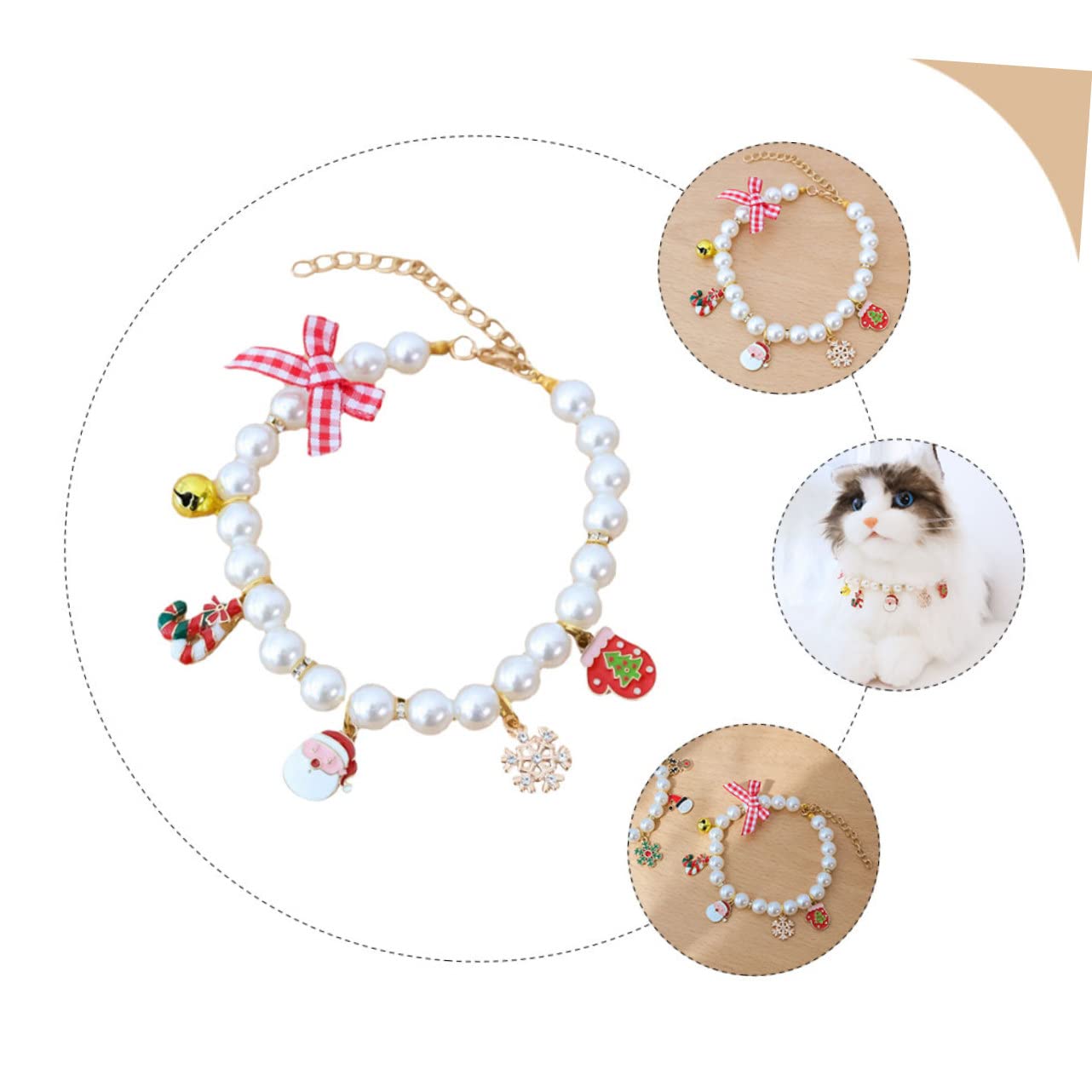 HANABASS 5stücke Katzenhalsband Mit Glöckchen Dekoratives Hundehalsband Für Süße Weihnachtsaccessoire Rosa Stilvolles Haustierzubehör