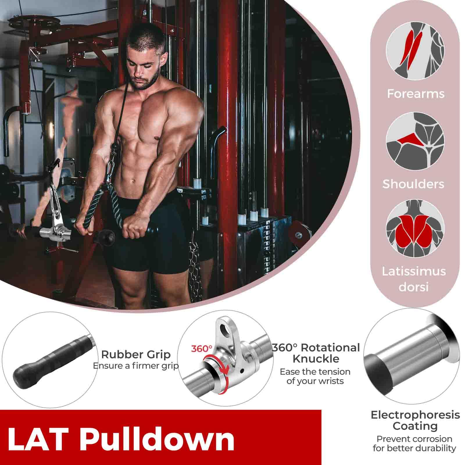 KOMFOTTEU 5-delige set roeigrepen, kabelmachine-handgrepen met rubber LAT voor krachttraing, V-vorm, pull-down kabelgreep, handgreep lattrekgreep voor biceps en triceps-training KOMFOTTEU 5-delige set roeigrepen, kabelmachine-handgrepen met rubber LAT voor krachttraing, V-vorm, pull-down kabelgreep, handgreep lattrekgreep voor biceps en triceps-training