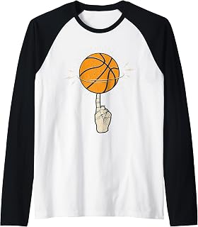 Cool Spinning Baloncesto En Tu Dedo Deporte Diseño Gráfico Camiseta Manga Raglan