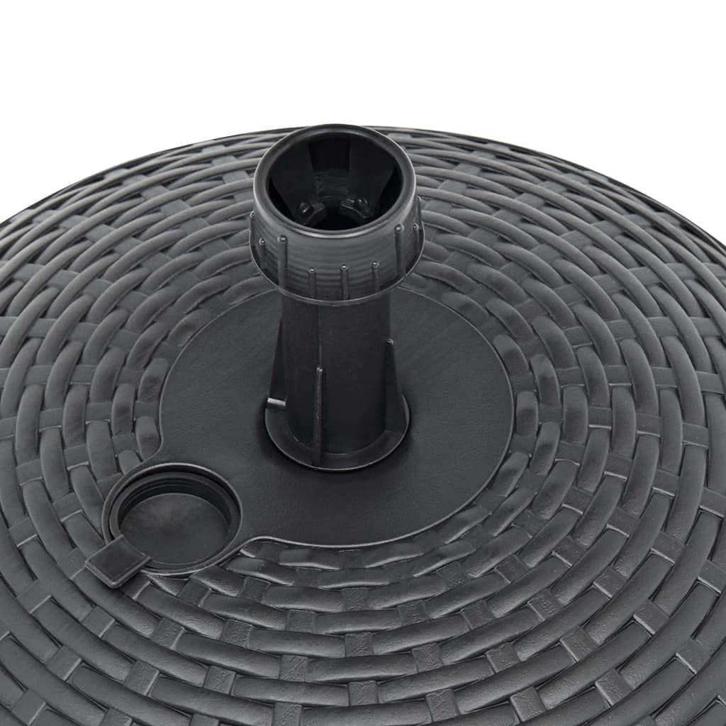 Supporto per ombrellone bianco con motivo in rattan, 20 l, per acqua o sabbia, in plastica, stabile e durevole, per giardino ed esterni