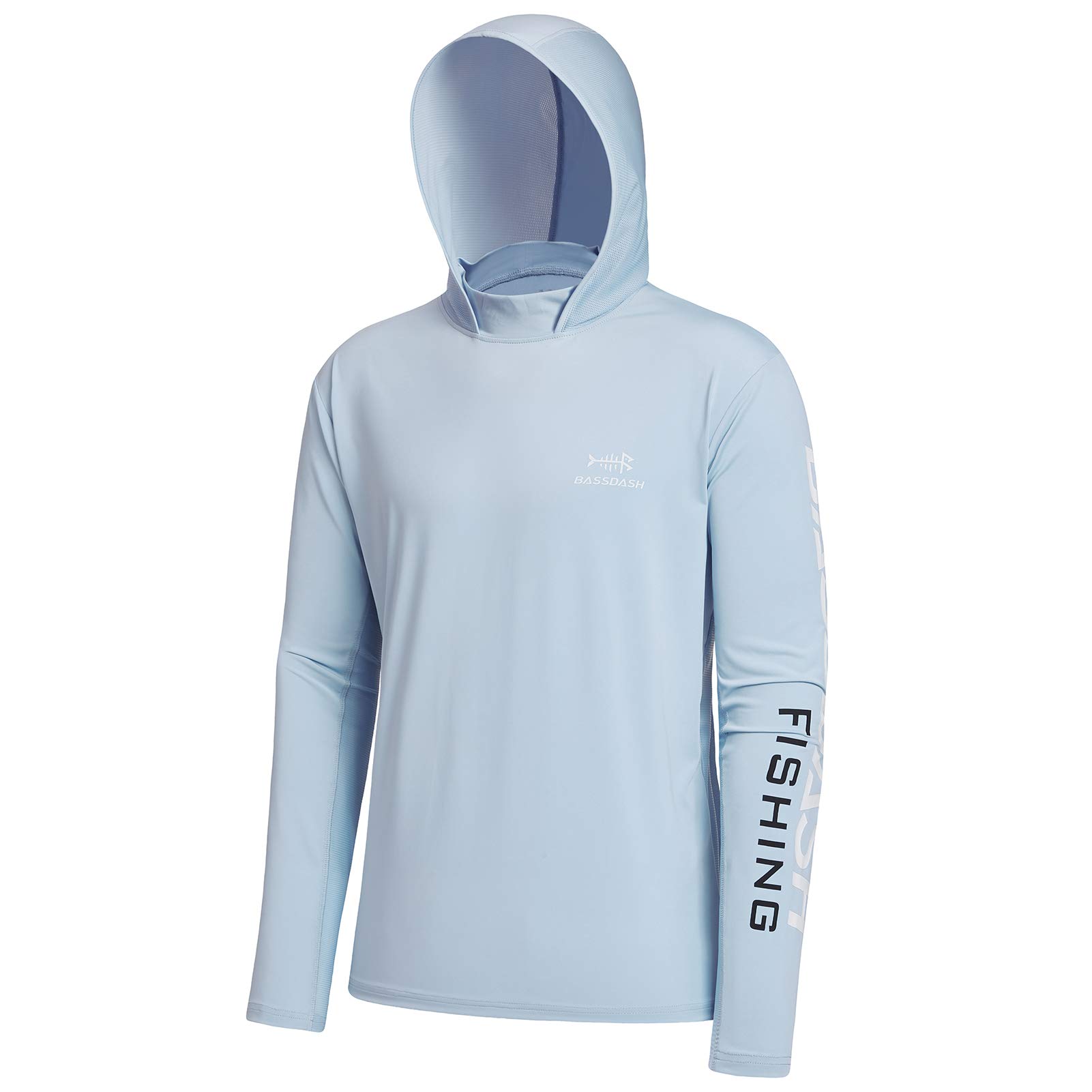 Bassdash UPF 50+ -T-Shirt da Pesca Rashguard Protezione Solare Felpa da Uomo con Cappuccio e Protezione dai Raggi UV
