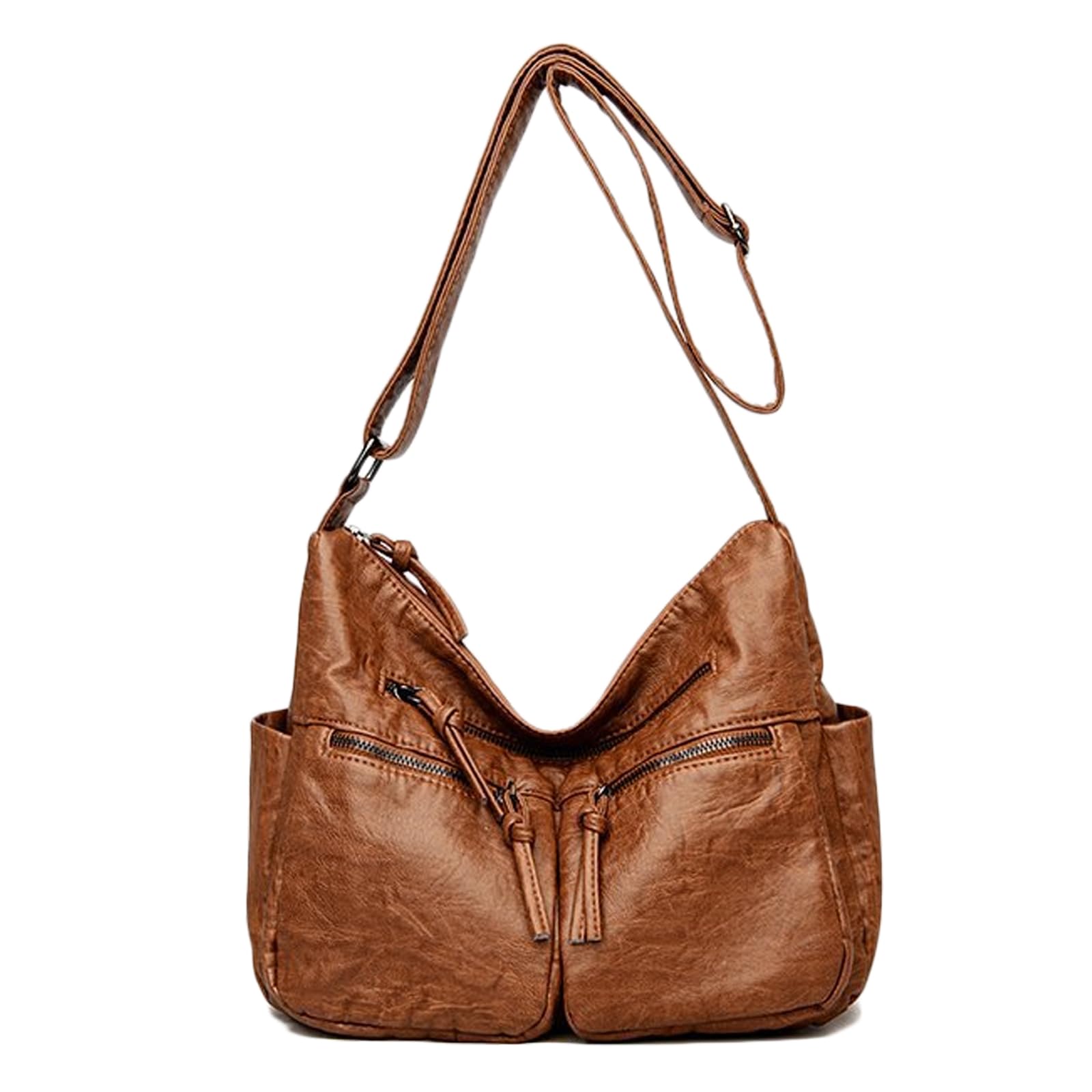 FANDARE Casual Bolsos de Mujer Bandolera Vintage Bolso Hombro Cruzado Impermeable PU Cuero para Viaje Trabajo Escuela Compras Conmutar Crossbody Bag Marrón