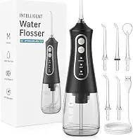 Irrigador Oral Limpeza Profunda - 3 Modos de Jato Bucal, Reservatório 330ml, Carregamento Bivolt, 5 Ponteiras, Sem Fio, Proteção Aprova Dagua, Manual do Usuário em Português