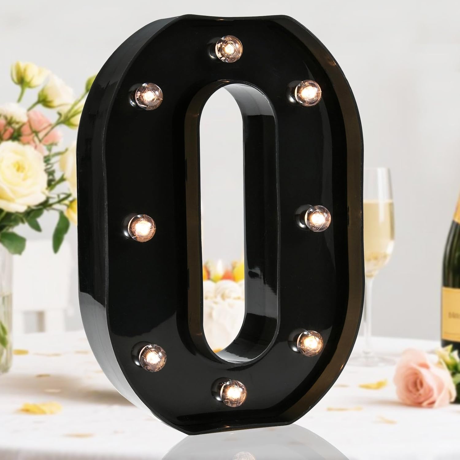 Jemnpela LED Marquee Letter Number Sign Lights Glitter Light Up Alphabet Figure Night Light for Birthday Party Wedding Home Bar Holiday Wall Decoration