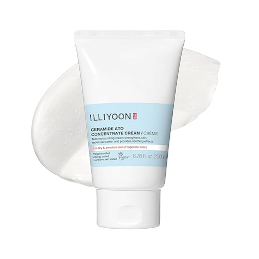 Illiyoon Ceramide Ato Concentrate Cream | Moisturizer for Dry & Sensitive Skin, 100hr Lasting Hydration, For Face & Body, Gentle for Infants, Moisture Barrier Repair, Vegan Certified, 6.76 fl.oz.