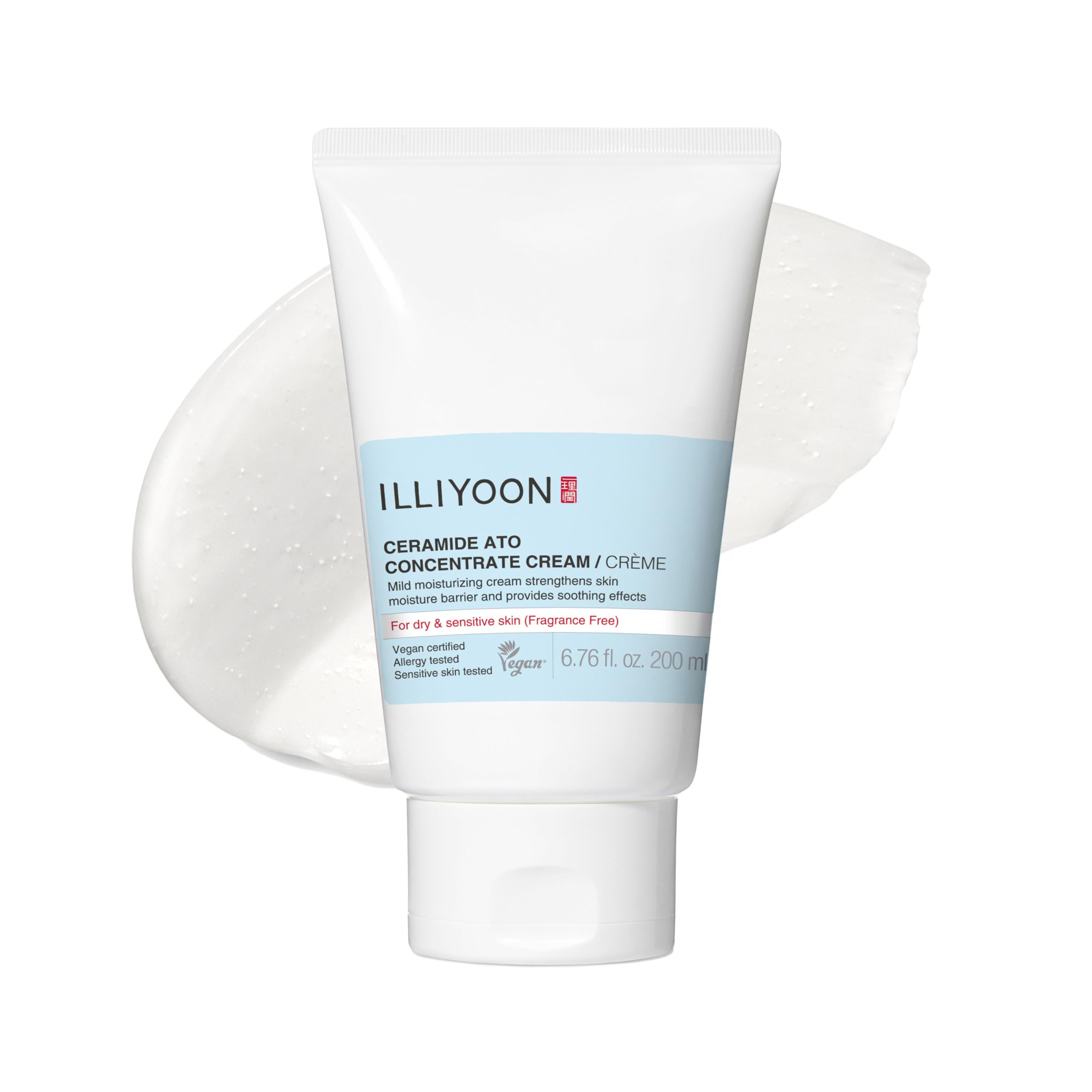 Illiyoon Ceramide Ato Concentrate Cream | Moisturizer for Dry & Sensitive Skin, 100hr Lasting Hydration, For Face & Body, Gentle for Infants, Moisture Barrier Repair, Vegan Certified, 6.76 fl.oz.EWG Verified