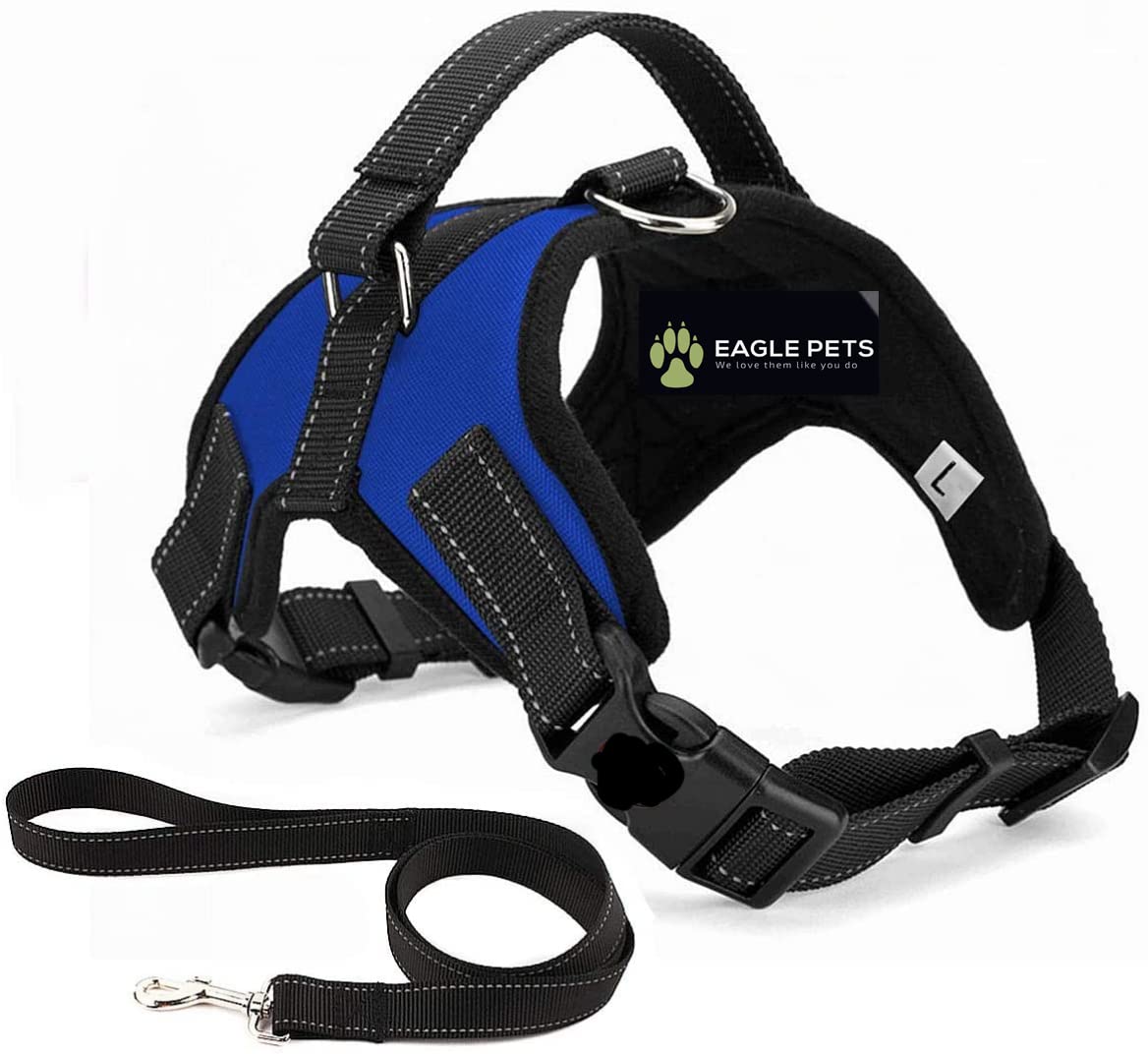 See full amazon price history chart for Eagle Pets No Pull Dog Harness, Breathable Adjustable Comfort, Free Reflector Leash Included, for Small Medium Large Dog, Best for Training Walking. (Blue, Medium) Eagle Pets No Pull Dog Harness, Breathable Adjustable Comfort, Free Reflector Leash Included, for Small Medium Large Dog, Best for Training Walking. (Blue, Medium) (B09JWR9KQJ) Amazon Price History, Amazon Price Tracker