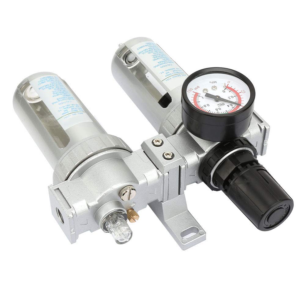 Lubrificatore Regolatore Filtro Aria Compressa Combo Regolatore di Pressione da 3/8 Pollici in Lega di Alluminio per Utensili Pneumatici e Applicazioni Pneumatiche (SFC200)
