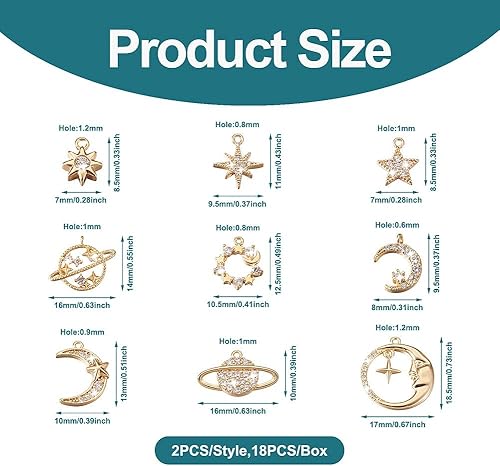 Miniatura 2 de Cheriswelry 12 colgantes de latón con micro pavé de circonita cúbica, pequeños y brillantes, paloma de cisne, leopardo, pájaro, luna, colgantes con