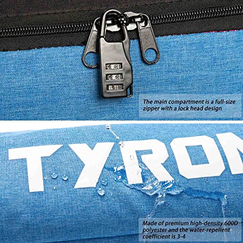 TYRONAL Padded Ski Bag for Air Travel,Single Ski Carry Bag With Adjustable Longth for Skis Up to 210cm,Full Padded Ski Travel Bag for Ski Clothes,Snow Gear,Poles and Accessories.blue