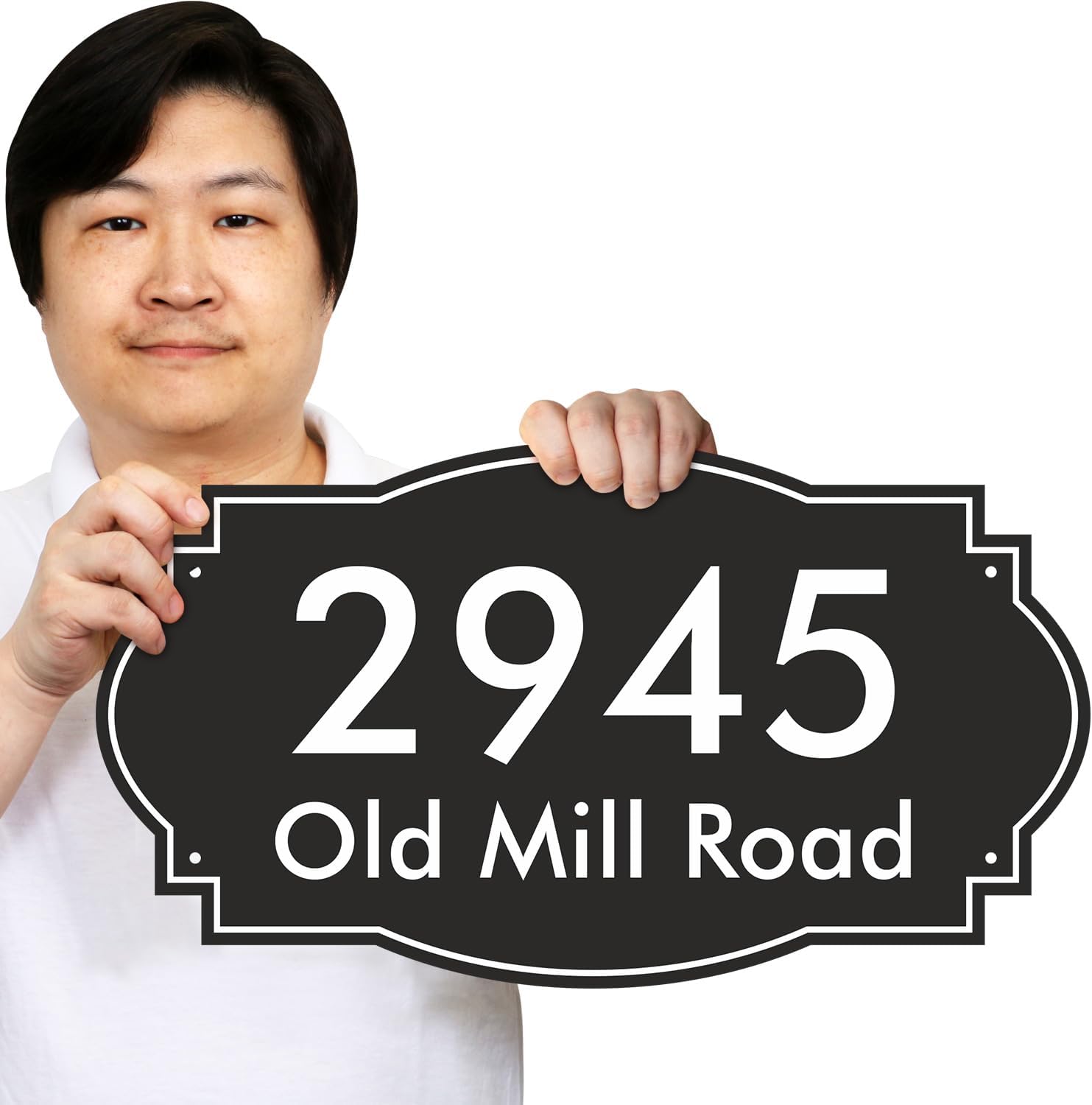 SmartSign Custom Designer House Address Sign - Personalize Home Number And Street Name, 11"x20" Vintage Plaque for Outside, Door, 120 mil Rust-Free Aluminum Composite, Reflective Option, USA-Made