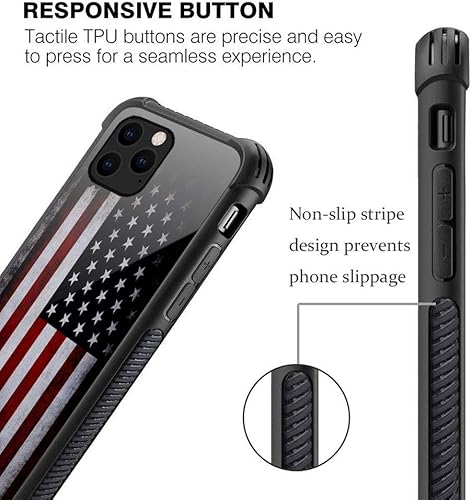 Miniatura 4 de Funda compatible con iPhone 13 Pro Max, funda de bandera antigua para iPhone 13 Pro Max para niños y hombres, diseño de patrón a prueba de golpes,