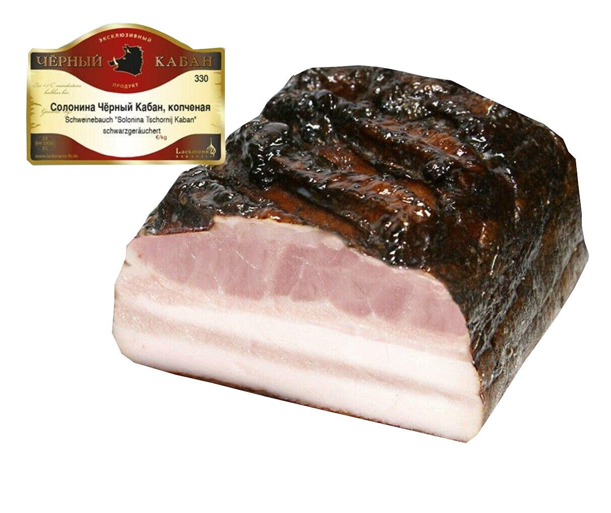 Schweinebauch schwarzgeräuchert Bauchspeck сало "Чёрный Кабан" копченое 250g