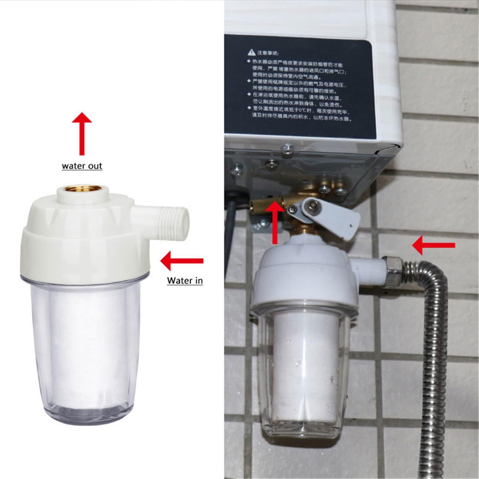 5-stufiges Duschfiltersystem – PP-Baumwoll-Wasserhahnreiniger für Zuhause – Wasserenthärter & Chlorentfernung – inklusive 1 Filter und 1 Kartusche – verbessert das Duscherlebnis