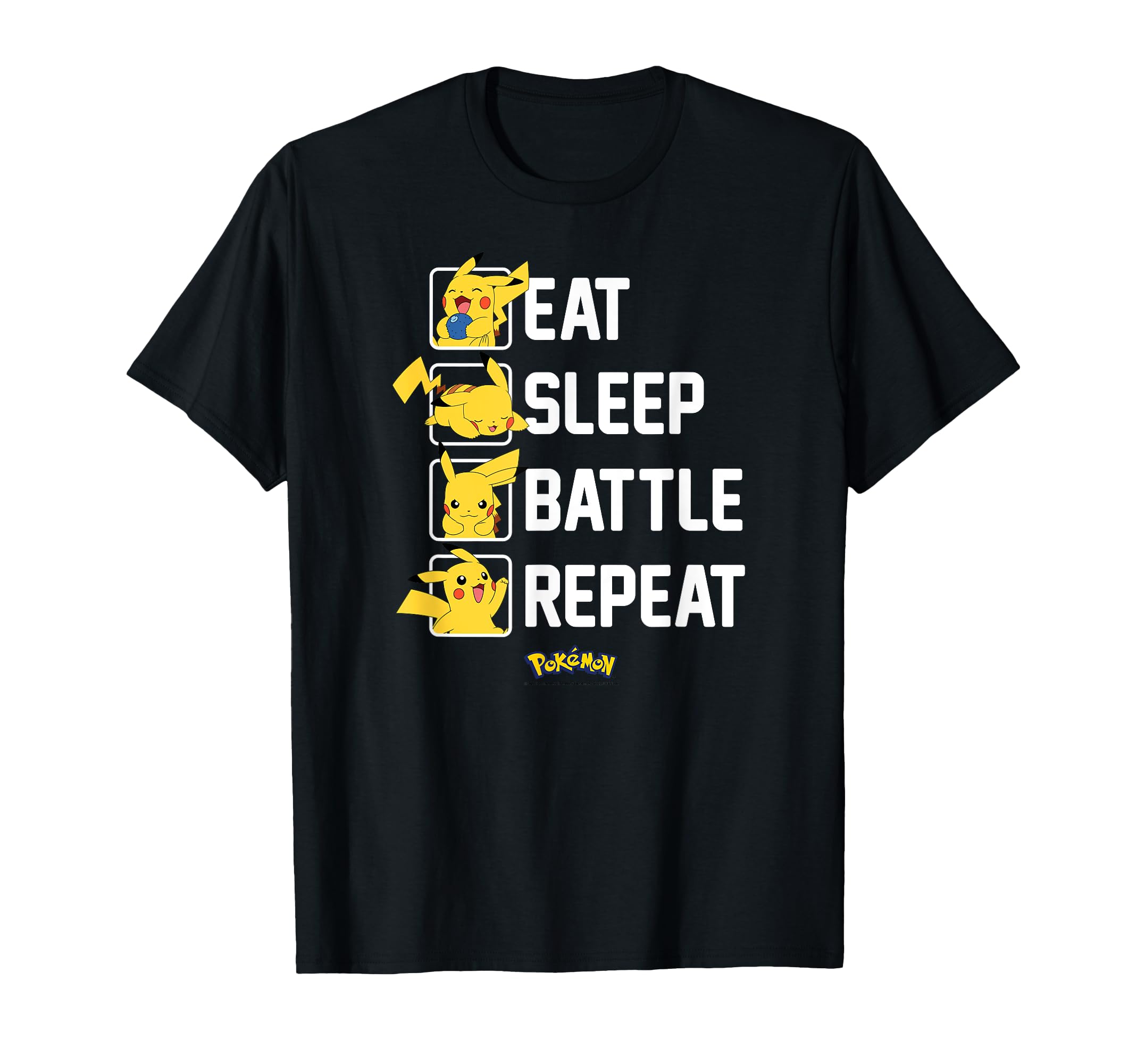 Pokémon - Eat Sleep Battle Repeat Pikachu T-Shirt