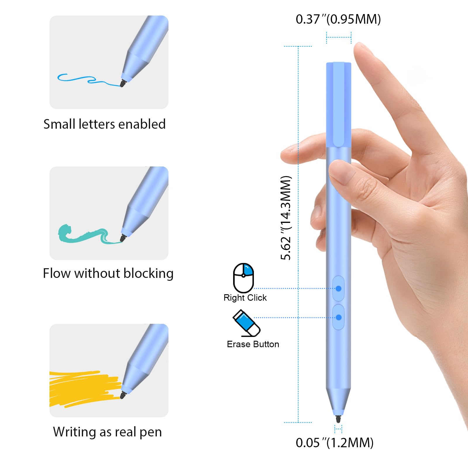 ANYQOO HP Lápiz óptico Activo con tecnología de rechazo de la Palma de la Mano para HP Envy x360, HP Pavilion x360, HP Spectre x360 (consulte la Lista de compatibilidad Antes de Comprar)