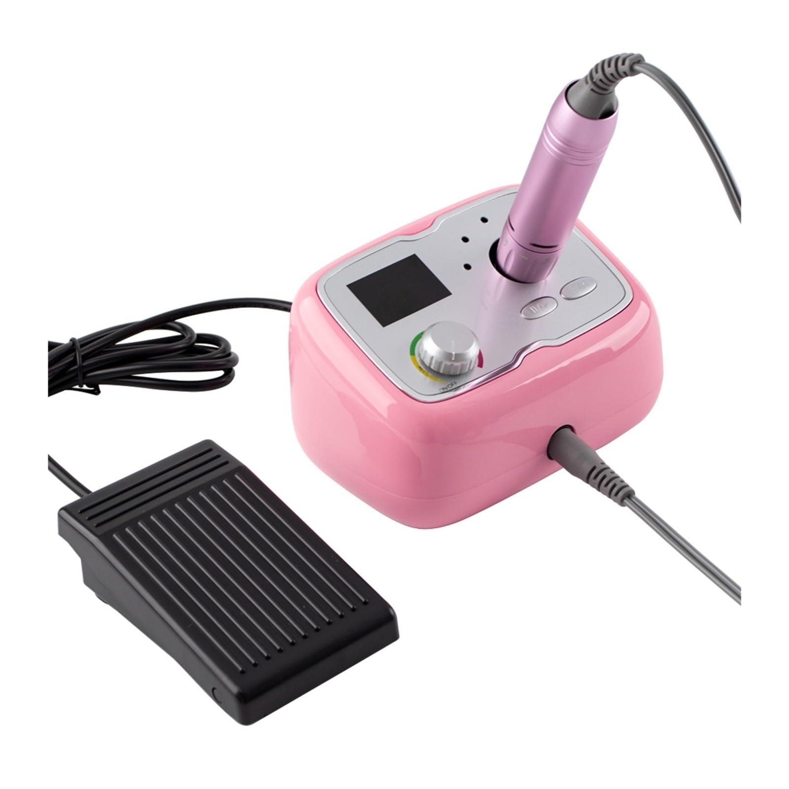 Elektryczna frezarka do paznokci, Akumulatorowa wiertarka do paznokci, stojak na pudełko maszyna do Manicure, przenośna elektryczna bezprzewodowa bezprzewodowa polerka do paznokci 35000 obr./min(Nero)
