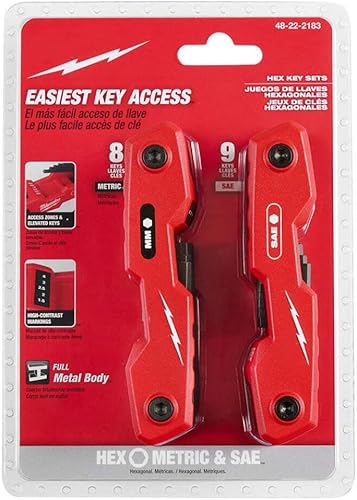 Miniatura 5 de 48-22-2183 con llave hexagonal plegable de 17 teclas Milwaukee SAEjuegos métricos - 2 piezas