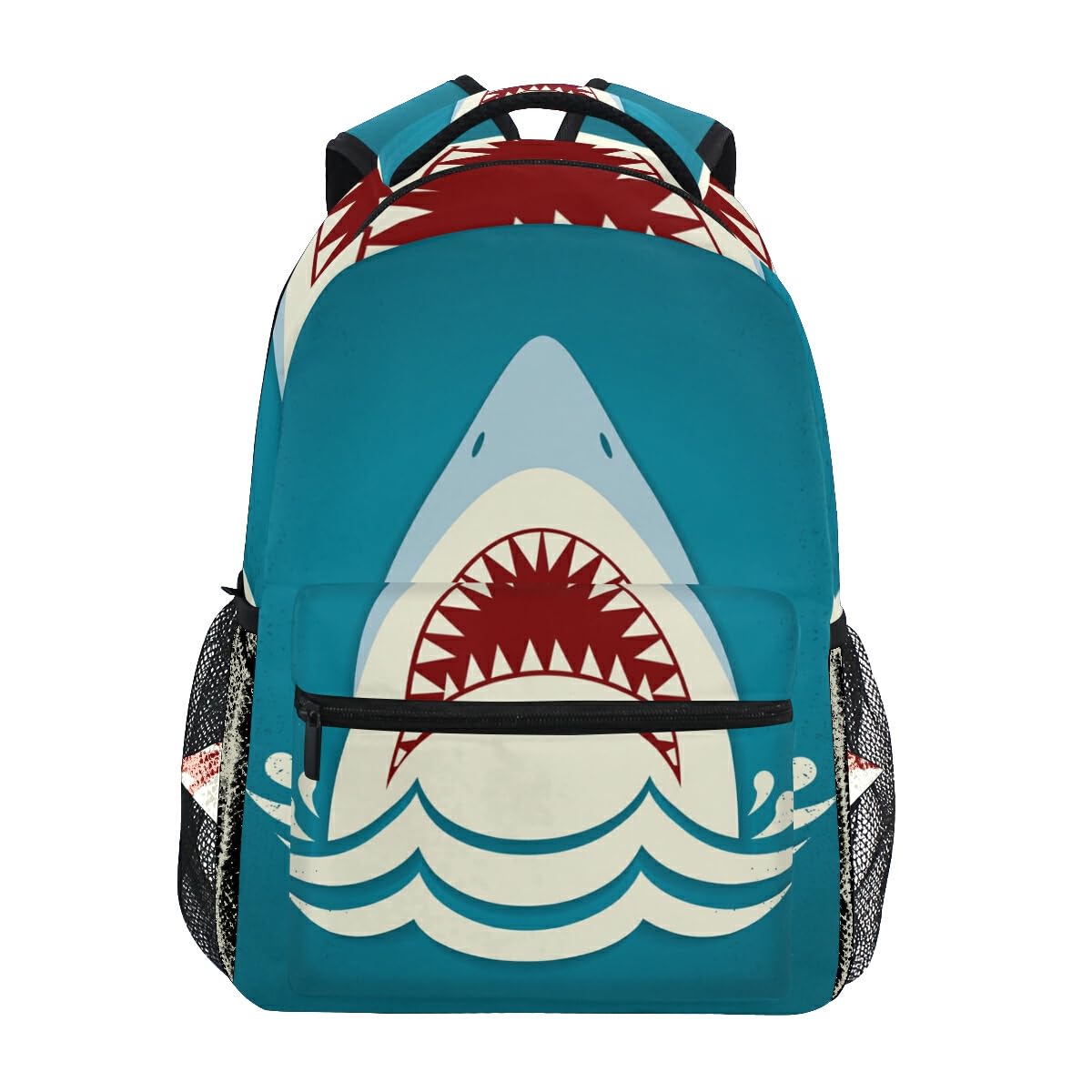School Backpack Shark Tooth Teens Girls Boys Schoolbag Travel Bag