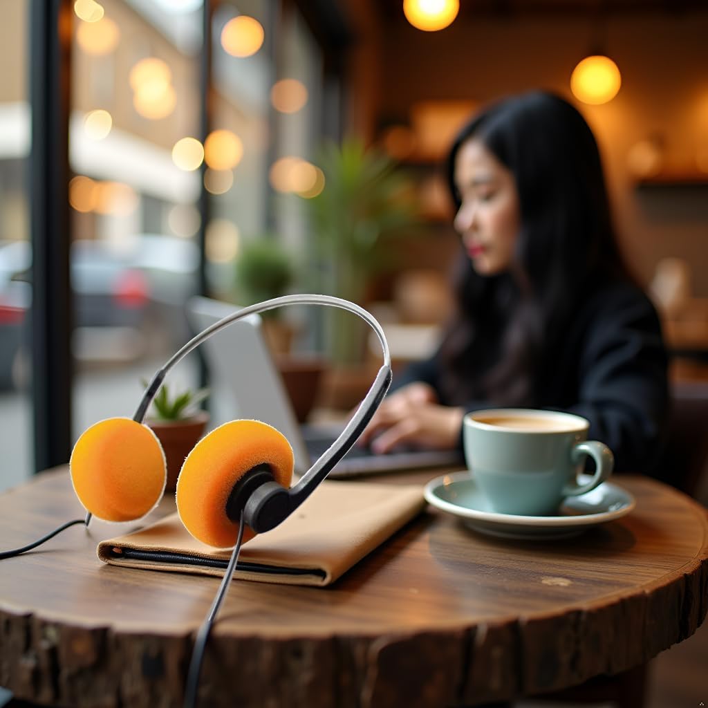 Retro Over-Ear Headphone,Vintage Feelings Underwire Headphones,Retro Lightweight Earphones,Hi-Fi Stereo Earphone Headset,Headphone,for Most Mobile Phones Playback Pevices Headphones (Orange)