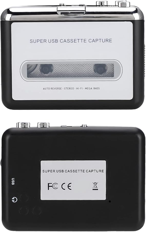 Handheld USB Cassette Player for MP3 Conversion, Portable Tape to MP3