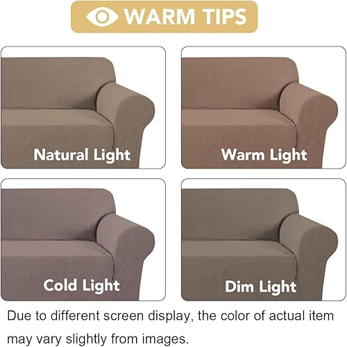 Miniatura 38 de H.VERSAILTEX Fundas elásticas para sofá de 1 pieza, fundas para sofás y sofás de 3 plazas, con tela de jacquard gruesa a cuadros con parte inferior