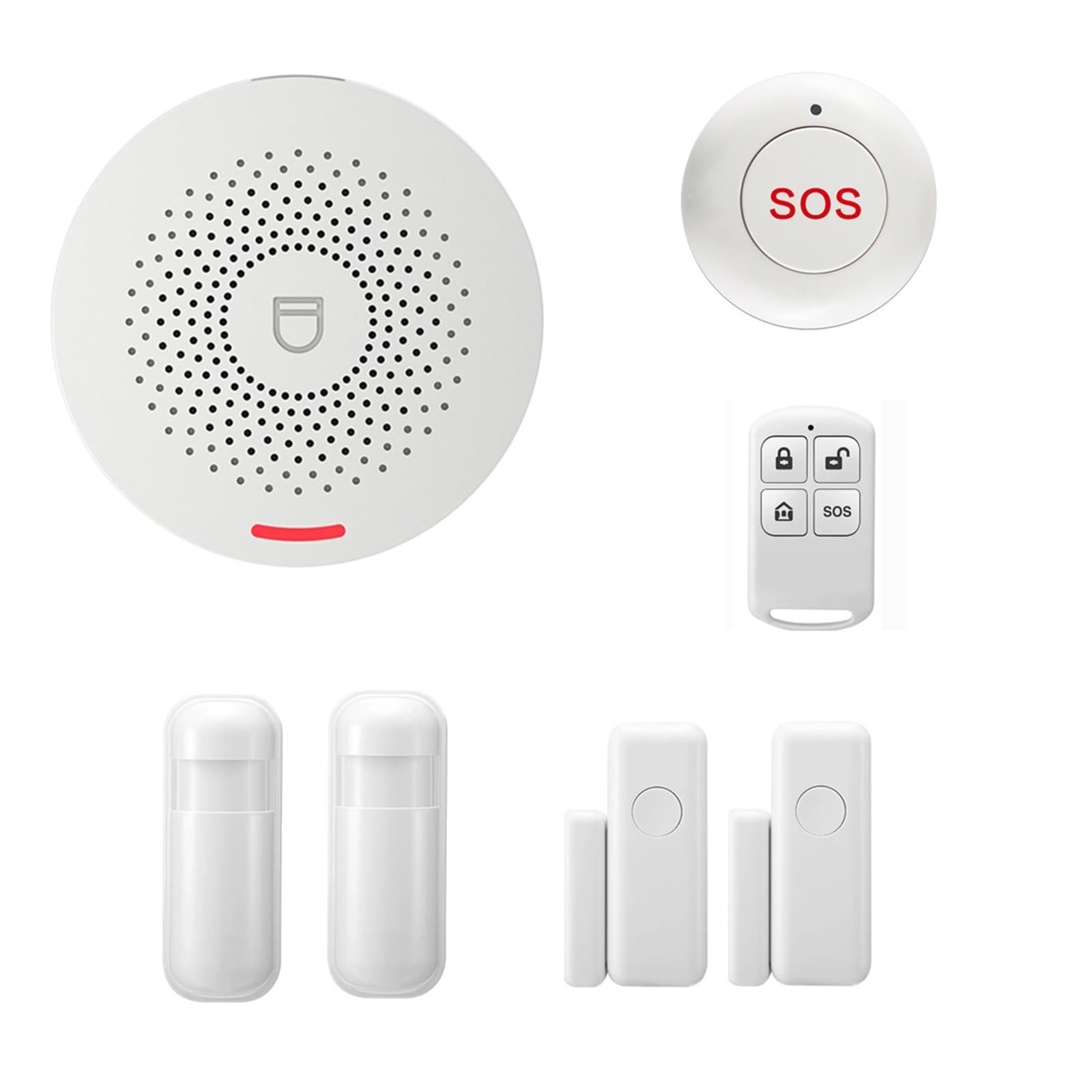 Sistemi di Sicurezza per La Casa di Allarme WiFi Kit antifurto di Sicurezza Wireless con rilevatore di Movimento Sensore Porta Smart Life App Smart Home(2B+60A Controller)