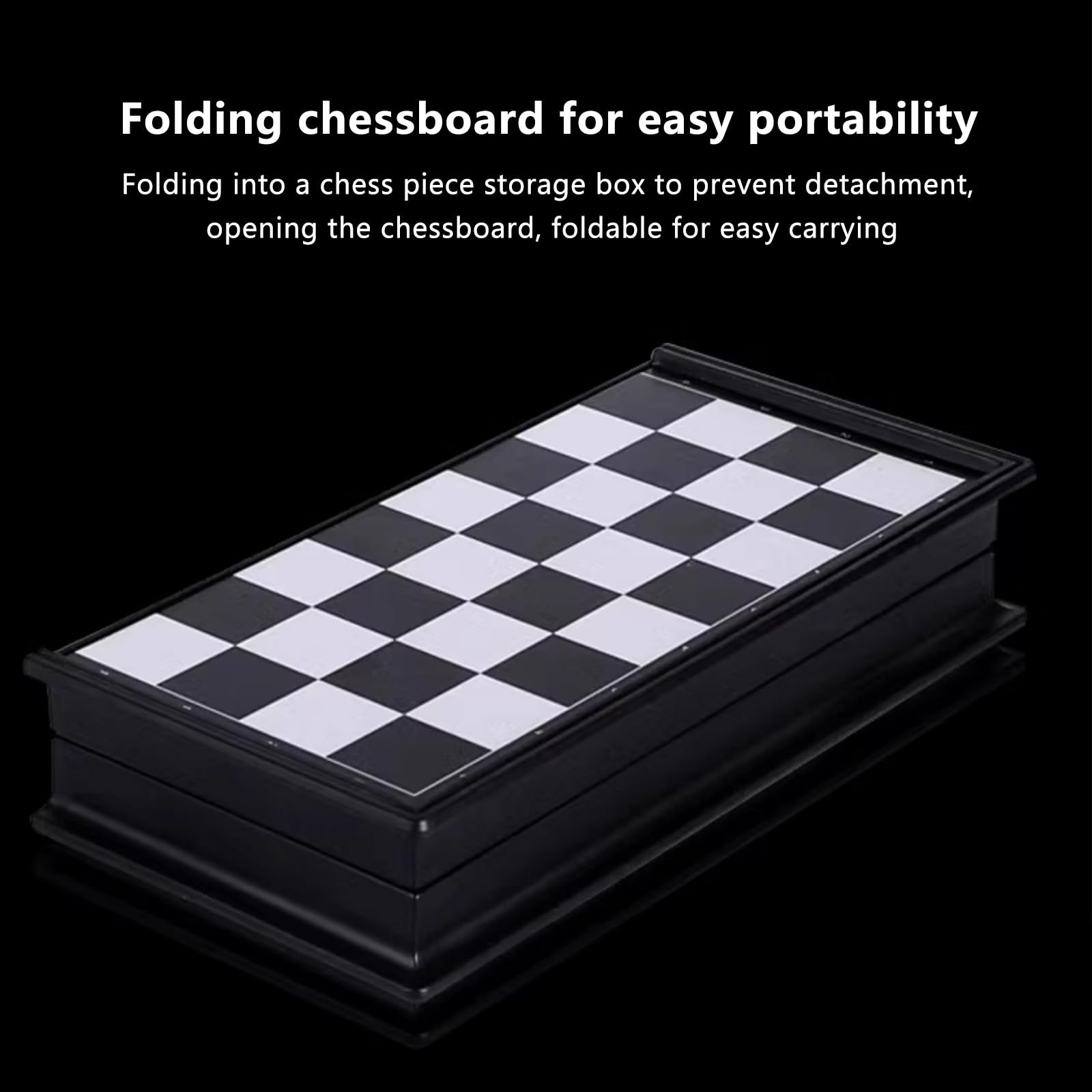 Pliable Portable Ensemble D'échiquier,Portable Chess Board 5,1" Avec Des Emplacements De Rangement D'échecs,Faciles à Transporter,Jeu d'échecs Magnetique Pour Débutants Et Adultes(Size:13*13in)