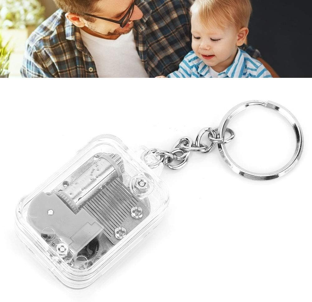 Keychain, Portable Mini Music Box Pendants, Acrylic Travel Music Box Keychain, Charm Pendant Gift Key Chain Ring, Purse Bag Pendent