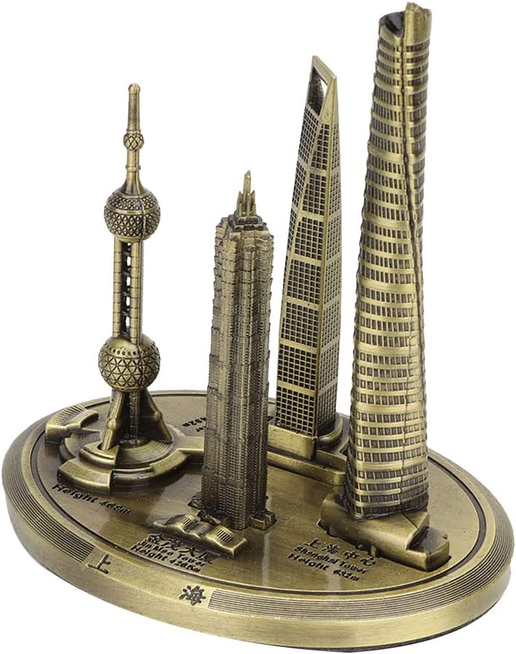 Architecture Shanghai Building Kit Oriental Pearl Tower Global Model Oriental Pearl Tower Global Financial Center Model Shanghai Building Collection(Bronze-Small)