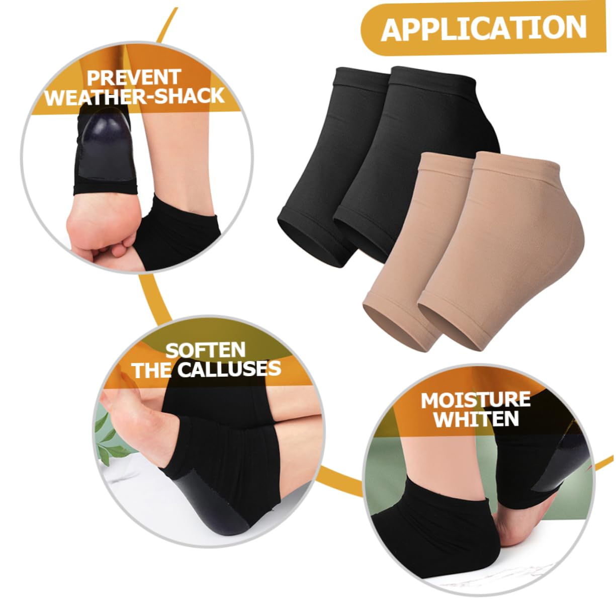 VICASKY Heel Socks for Cracked Heels Silicone Replaceable Washable Breathable Compact for Travel