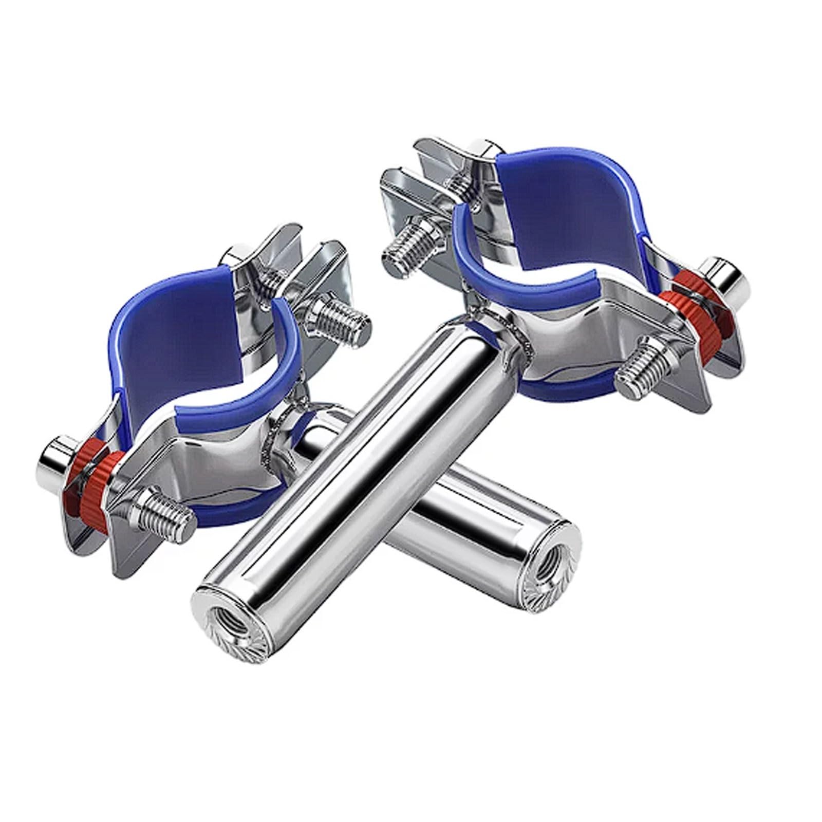 304 Stainless Steel Pipe Support, 2 Sets PVC Fixing Clamps Pipe Brackets with Rubber for Water Pipes, Welded Brackets Tube Fittings(Φ60-63)