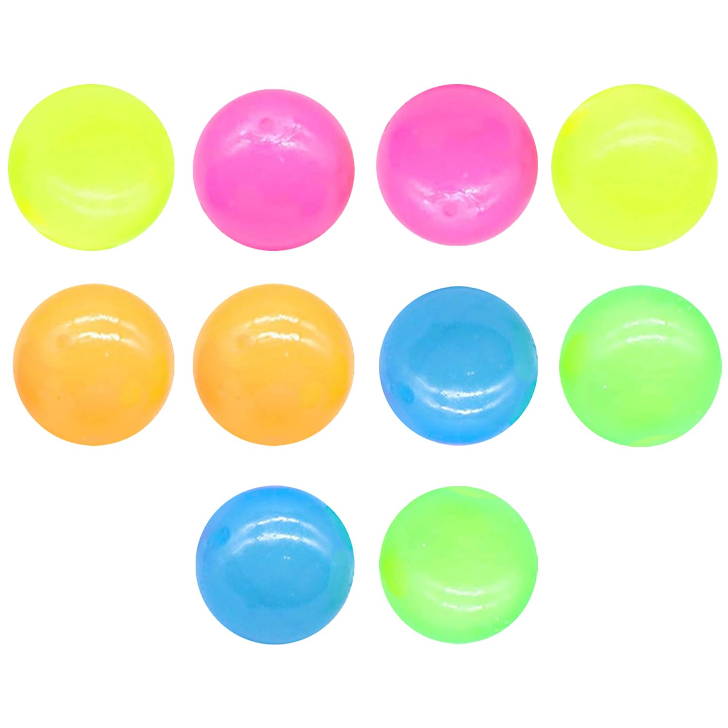 10 Pack Glorbs Balls, Glow Sticky Balls Glows in the Dark Ceiling Balls, Sticky Wall Balls Fidget Toys Kids Adults, Stress Relief Sensory Toys Reusable Glowing Stress Balls Home Office (Mult,4.5cm)