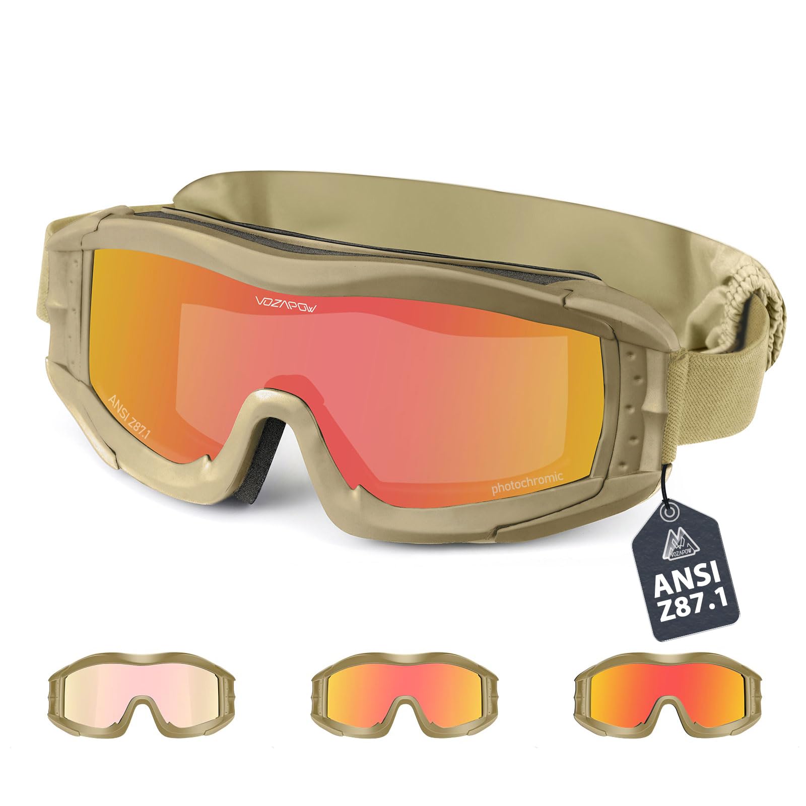 ANSI Z87.1 Standardowe przeciwmgielne okulary taktyczne Airsoft Okulary wojskowe Okulary balistyczne