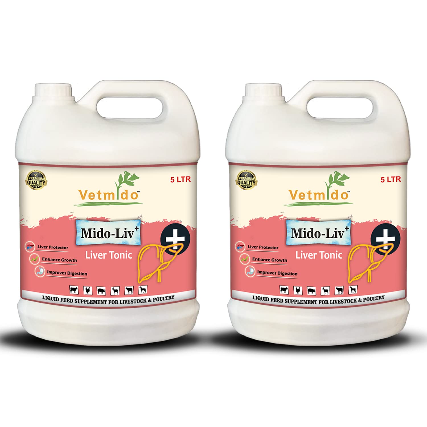 VETMIDO Mido-Liv Plus - Liver & Digestive Tonic for Cattle, Cow, Buffalo, Goat, Pigs, Poultry & Farm Animals (5Ltr x 2) Combo - Pack of 2 (B09NSMGXYH) Amazon Price History, Amazon Price Tracker