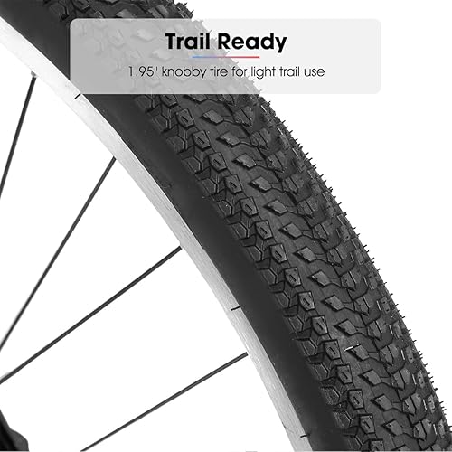 Miniatura 5 de HILAND Bicicleta de montaña de 24 y 26 pulgadas para hombres y mujeres, marco de acero de alto carbono de 18 velocidades, bicicleta deportiva de