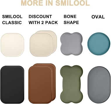 SMILOOL Waterproof Silicone Pet Food Mat with Raised Edge for Dog & Cat