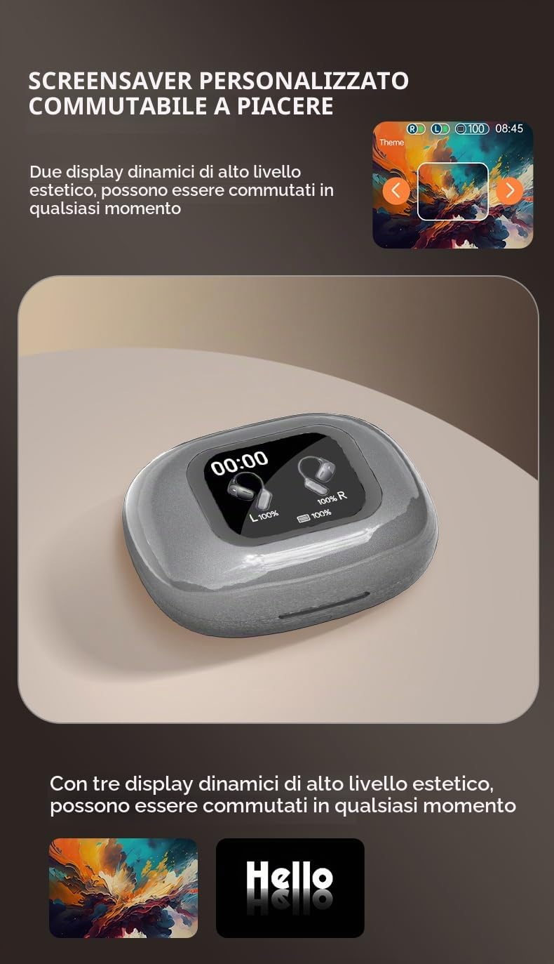 OrangeX PRO - Cuffie Traduttore Simultaneo con Display LCD Touch, 158 Lingue, Audio Hi-Fi, Traduzione in Tempo Reale Ideale Per Musica,Chiamate e Viaggi